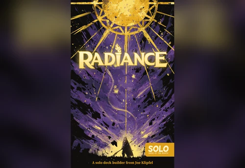 Radiance box art: a gold sun bursting over a violet sky above the title.